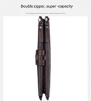 Black Men's Vintage PU Leather Long Wallet - High Capacity Dual Zipper Clutch with Phone & Card Slots - RnR Galore