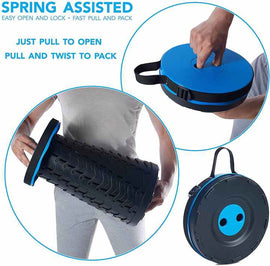 Black Portable Outdoor Telescopic Folding Stool with 100 Weight - Bearing Buckles, Lightweight and Compact Design, Perfect for Fishing, Camping, and Travel - RnR Galore
