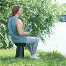 Black Portable Outdoor Telescopic Folding Stool with 100 Weight - Bearing Buckles, Lightweight and Compact Design, Perfect for Fishing, Camping, and Travel - RnR Galore