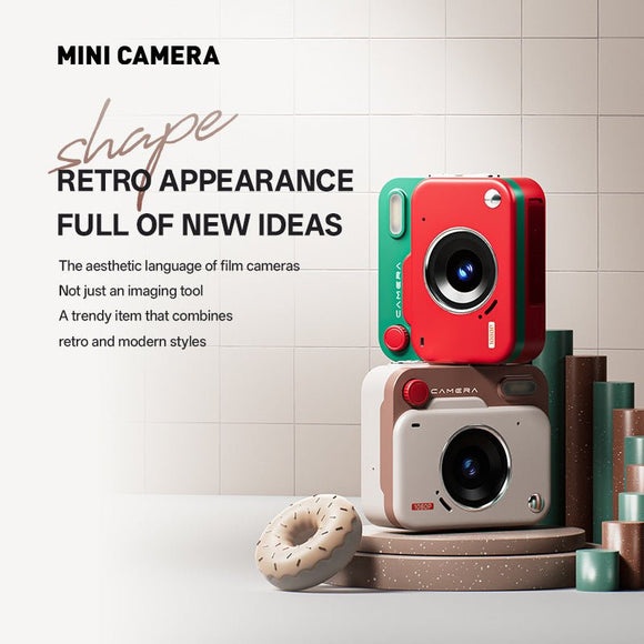 Black Retro Mini Digital Camera Keychain - 48MP Portable Pocket Camcorder with 1080p HD Video - RnR Galore