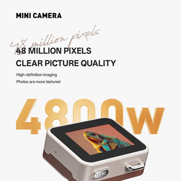 Black Retro Mini Digital Camera Keychain - 48MP Portable Pocket Camcorder with 1080p HD Video - RnR Galore