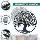 Black Tree of Life Wall Art Hanging Metal Iron Sculpture Garden 60cm - RnR Galore