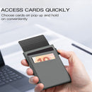 Black Ultra - Slim RFID Blocking Pop - Up Wallet - Automatic Card Holder with Metal Case & Secure Screw Base - RnR Galore