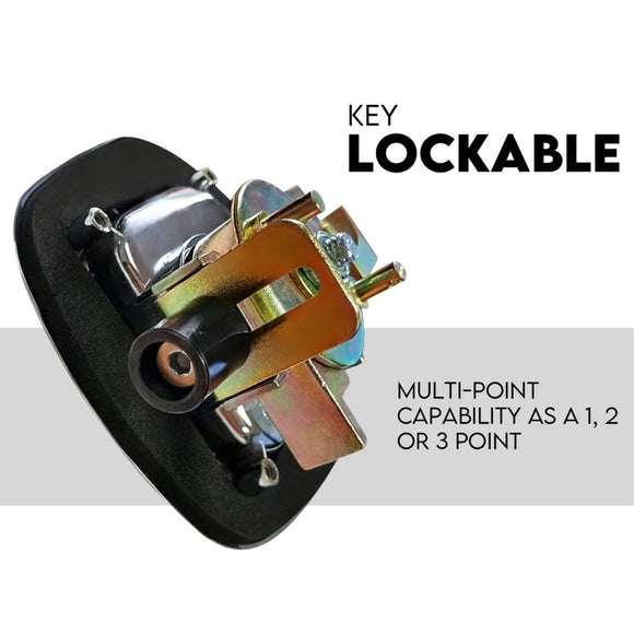Black Whale Tail T Handle Lock Latch/Compression Lock Trailer Ute Toolbox - RnR Galore