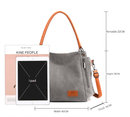 Black Women's Canvas Hobo Handbag Large Shoulder Tote Bag Adjustable Crossbody Strap Casual Purse 40cm for Work School Travel - RnR Galore