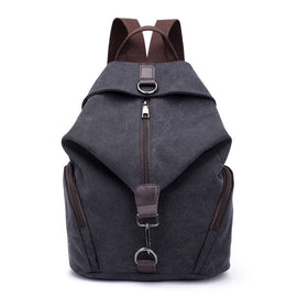 Black Women's Vintage Canvas Backpack Casual Daypack Retro College School Bag Large Capacity Rucksack for Travel Work & Daily Use - RnR Galore