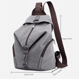 Black Women's Vintage Canvas Backpack Casual Daypack Retro College School Bag Large Capacity Rucksack for Travel Work & Daily Use - RnR Galore