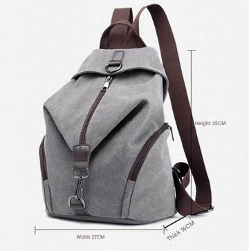 Black Women's Vintage Canvas Backpack Casual Daypack Retro College School Bag Large Capacity Rucksack for Travel Work & Daily Use - RnR Galore