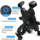 Blue and Black Secure Grip Bike Phone Mount - Adjustable 360 Rotation Bicycle Handlebar Holder, Universal Cradle for MTB & Road Cycling - RnR Galore