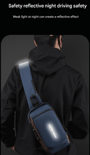 Blue and Brown Men's Anti - Theft Crossbody Sling Bag with USB Charging Port & Combination Lock - RnR Galore