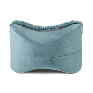 Blue Ergonomic Memory Foam Knee Pillow for Side Sleepers - Leg Positioner for Sciatica, Back, Hip & Joint Pain Relief - RnR Galore