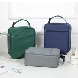 Blue Insulated Lunch Bag with Shoulder Strap - Portable & Large Capacity Thermal Bento Tote - RnR Galore