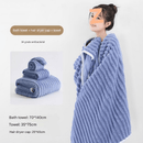 Blue Plush Ribbed Coral Fleece 3 - Piece Towel Set - Ultra Soft & Absorbent Bath, Hand Towel and Hair Wrap - RnR Galore
