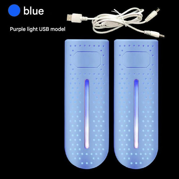 Blue Portable USB Shoe Dryer & Deodorizer - Constant Temperature Electric Boot Warmer with UV Sanitizer - RnR Galore