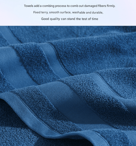 Blue Premium 3 - Piece 100% Cotton Towel Set - Ultra Soft, Absorbent & Quick - Dry for Bathroom - RnR Galore
