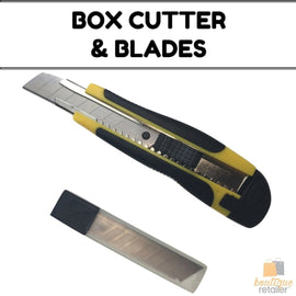 BOX CUTTER & BLADES Knife Retractable Blade Snap Off Razor 18mm Durable Opener - RnR Galore