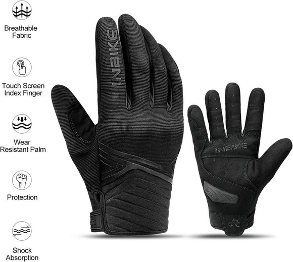 Breathable Mesh Motorcycle Gloves Touchscreen with TPR Palm Pad Hard Knuckle - Black - XLarge - RnR Galore