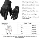 Breathable Mesh Motorcycle Gloves Touchscreen with TPR Palm Pad Hard Knuckle - Black - XLarge - RnR Galore