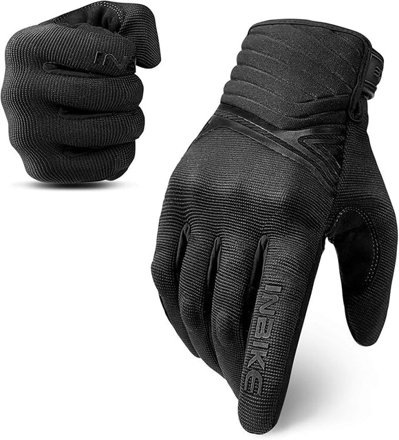Breathable Mesh Motorcycle Gloves Touchscreen with TPR Palm Pad Hard Knuckle - Black - XXLarge - RnR Galore