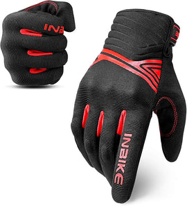 Breathable Mesh Motorcycle Gloves Touchscreen with TPR Palm Pad Hard Knuckle - Red - Medium - RnR Galore