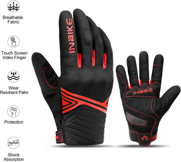 Breathable Mesh Motorcycle Gloves Touchscreen with TPR Palm Pad Hard Knuckle - Red - Small - RnR Galore