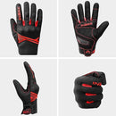 Breathable Mesh Motorcycle Gloves Touchscreen with TPR Palm Pad Hard Knuckle - Red - XLarge - RnR Galore