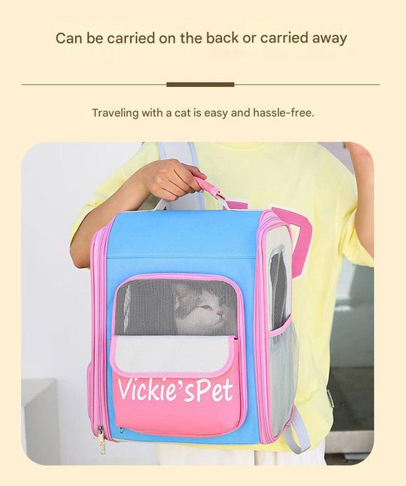 Breathable Pet Carrier Backpack - Large Capacity, Multiple Windows, Oxford Cloth(blue) - RnR Galore