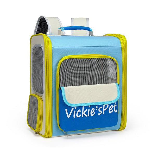 Breathable Pet Carrier Backpack - Large Capacity, Multiple Windows, Oxford Cloth(blue) - RnR Galore