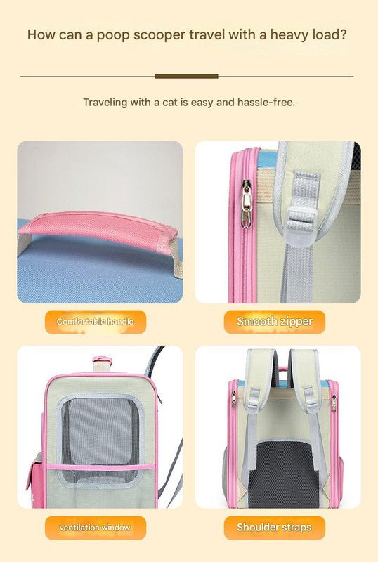 Breathable Pet Carrier Backpack - Large Capacity, Multiple Windows, Oxford Cloth(green) - RnR Galore