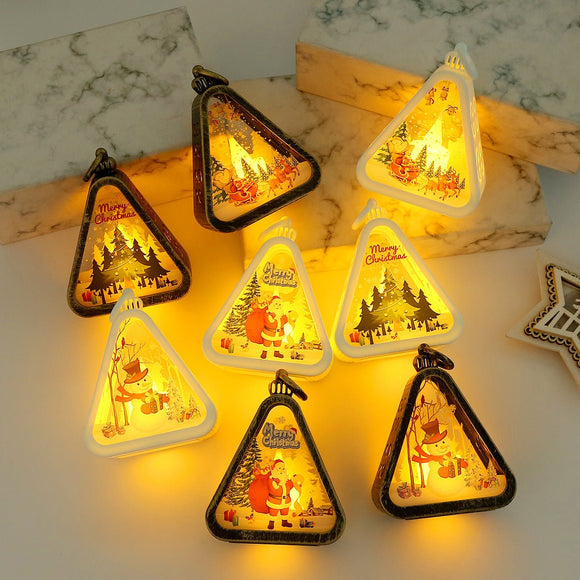 Bronze color Snowman Charming Christmas Scene Mini Lanterns (Set of 3) - Battery Operated LED Lights for a Cozy Holiday Glow - RnR Galore