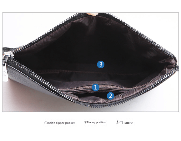 Brown Classic Men's PU Leather Clutch Bag - Slim Business Wristlet & Travel Pouch - RnR Galore