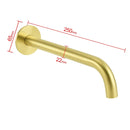 Brushed Gold Round 250mm Spout For Bathroom Tub Wall Mounted Water Filler Outlet - RnR Galore