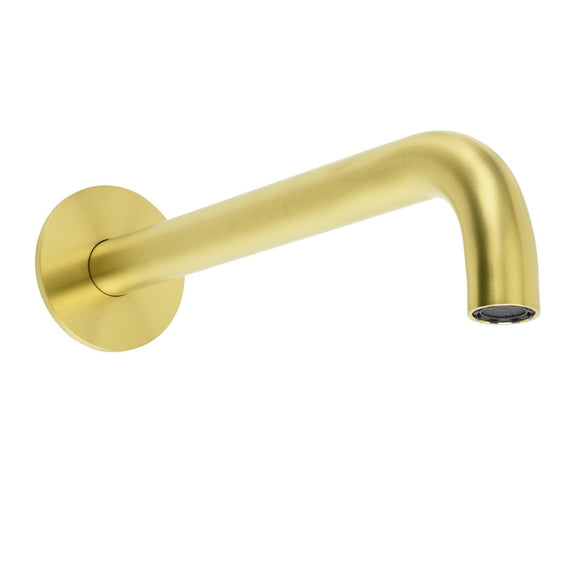 Brushed Gold Round 250mm Spout For Bathroom Tub Wall Mounted Water Filler Outlet - RnR Galore