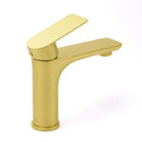 Brushed Gold Round Short Bathroom Vanity Laundry Chrome Basin Mixer Faucet Tap - RnR Galore