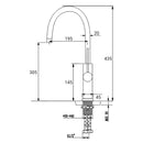 Brushed Nickel 435mm Tall Slim Round Kitchen Laundry Sink Mixer Faucet Tap Spout - RnR Galore