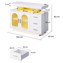 Buffet Sideboard Cabinet With RGB LED Light and Charging Station Console Coffee Bar White - RnR Galore