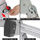 Bullet 4m Folding Aluminium Multipurpose Ladder, w/ Workshelf Platform, Spring Assisted Rapid Safety Lock Adjusters - RnR Galore