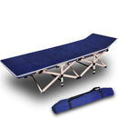 Camping Portable Stretcher Single Foldable Folding Bed Mattress Recliner Mat - navy - RnR Galore