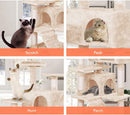 CARLA HOME 180cm Cat Tree Tower for Indoor Cats with Plush Perches, Dual Condos, Natural Sisal Scratching Posts & Ramp for Kittens & Adult Cats (Beige) - RnR Galore
