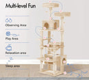 CARLA HOME 180cm Cat Tree Tower for Indoor Cats with Plush Perches, Dual Condos, Natural Sisal Scratching Posts & Ramps for Kittens & Adult Cats (Beige) - RnR Galore