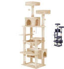 CARLA HOME 180cm Cat Tree Tower for Indoor Cats with Plush Perches, Dual Condos, Natural Sisal Scratching Posts & Ramps for Kittens & Adult Cats (Beige) - RnR Galore