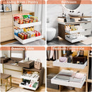 CARLA HOME 2 Pack Pull Out Cabinet Organizer Expandable for Cabinets with Adjustable Slide Out Shelves and Easy Installation (White) - RnR Galore