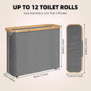 CARLA HOME 2 pack Toilet Paper Storage Basket Holds Up to 12 Rolls with Bamboo Lid and Handle for RV Closet (Grey) - RnR Galore