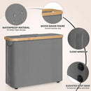 CARLA HOME 2 pack Toilet Paper Storage Basket Holds Up to 12 Rolls with Bamboo Lid and Handle for RV Closet (Grey) - RnR Galore