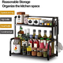 CARLA HOME 2 - Tier Wooden Kitchen Countertop Spice Rack for Storage of Condiments, Oils, Jars & Seasoning Bottles - RnR Galore