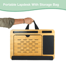 CARLA HOME Bamboo Laptop Lap Desk with Cushion, Angle Adjustable and Sleeve Case Bag for Office and Home - RnR Galore