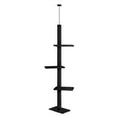 CARLA HOME Floor to Ceiling Cat Tree Tower with Adjustable Height 230 - 286cm for Indoor Cats (Black) - RnR Galore