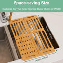CARLA HOME Foldable Bamboo Dish Drying Rack for Kitchen - RnR Galore
