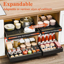 CARLA HOME Pack Pull Out Cabinet Organizer Expandable for Cabinets with Adjustable Slide Out Shelves and Easy Installation (Black) - RnR Galore