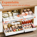 CARLA HOME Pack Pull Out Cabinet Organizer Expandable for Cabinets with Adjustable Slide Out Shelves and Easy Installation (White) - RnR Galore